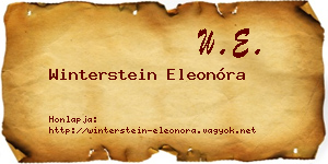 Winterstein Eleonóra névjegykártya